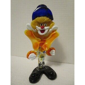Murano Art Glass Clown - Vibrant Colors- Hand Blown Made in Italy Vintage 1970s